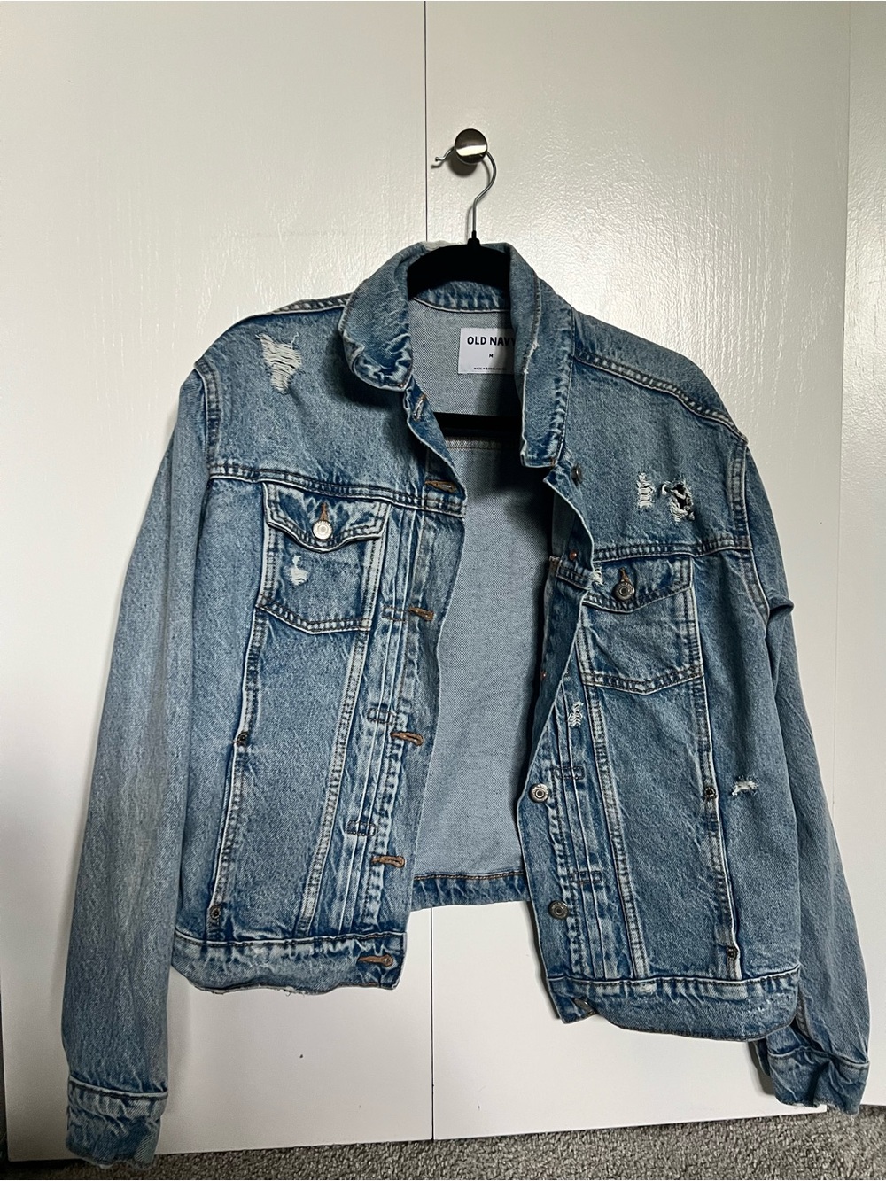 Old Navy Light Blue Distressed Denim Jacket
